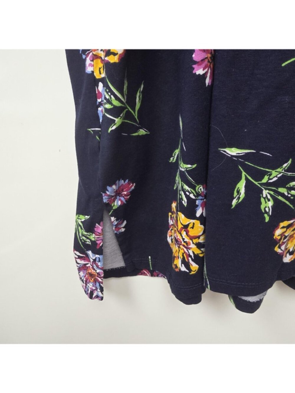 Woman Within Shirt Womens 4X Blue Floral Pleated Scoop Neck 3/4 Sleeve Tunic Top - Picture 5 of 10
